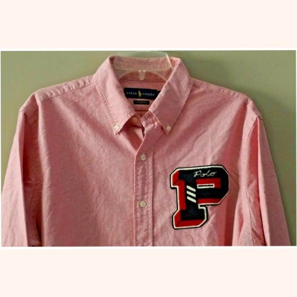 Polo Ralph Lauren Men's Varsity P Classic Fit Long Sleeve Oxford Shirt Size L - Picture 4 of 4